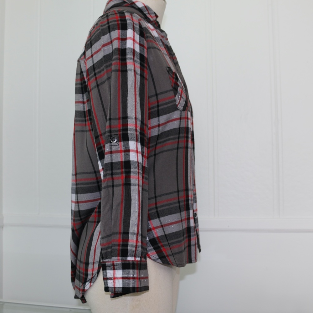 Rock & Republic  flannel shirt Small long sleeve plaid - Picture 2 of 7